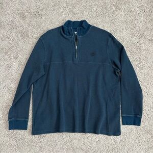 Timberland Shirt Mens Size XXL Quarter Zip Pullover Long Sleeve Navy